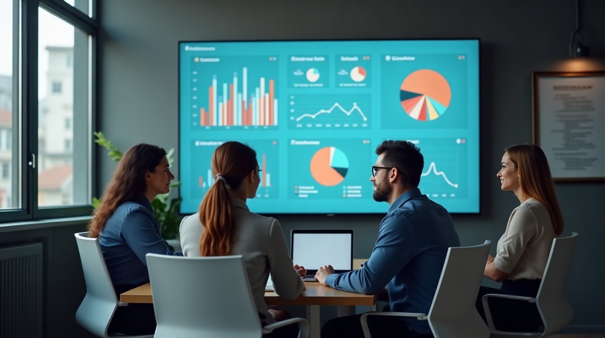 Vertriebsteam im Mittelstand bei der CRM-Einführung am Bildschirm